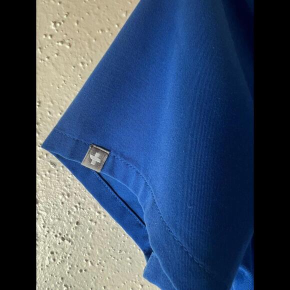 Figs Technical Collection Pocket Medical Scrub Top Blue S‎ - Picture 4 of 7